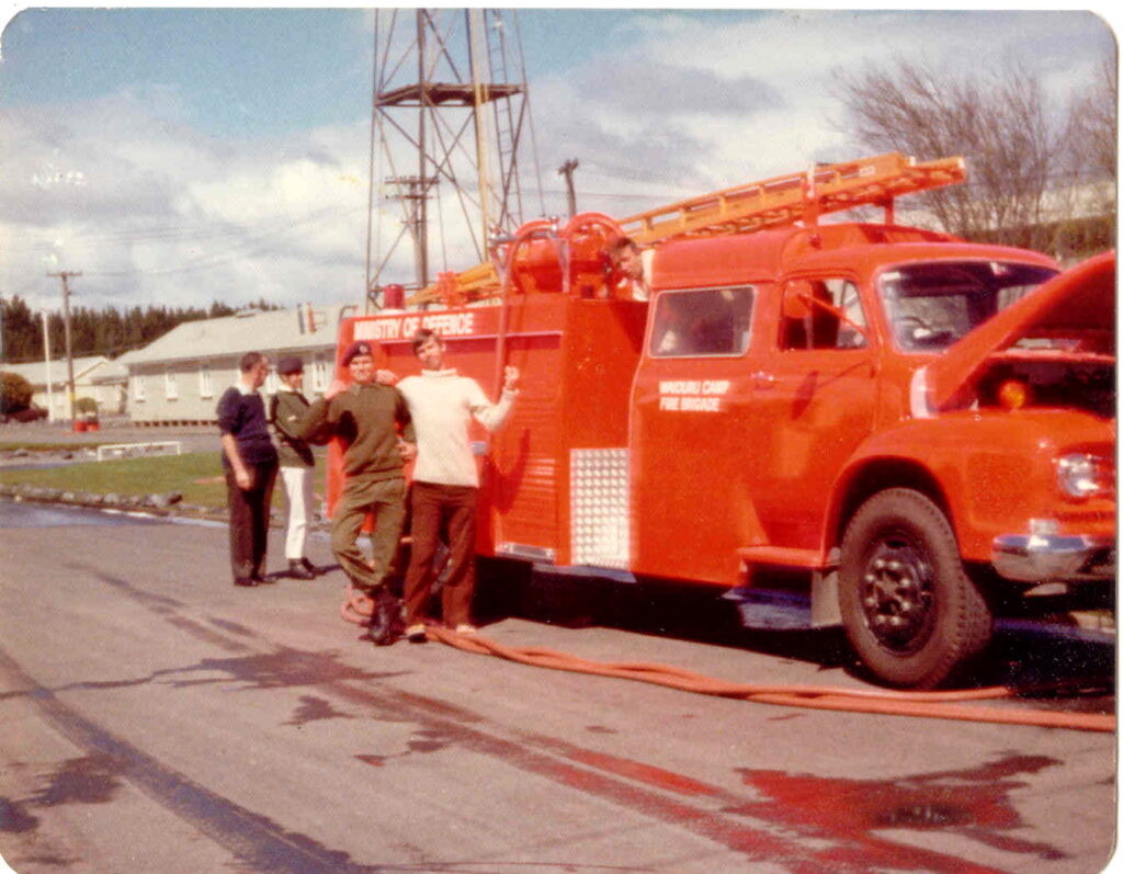 Our bright fire engine at Waiouru 1976